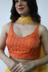 Flamingo Orange Silk Blouse